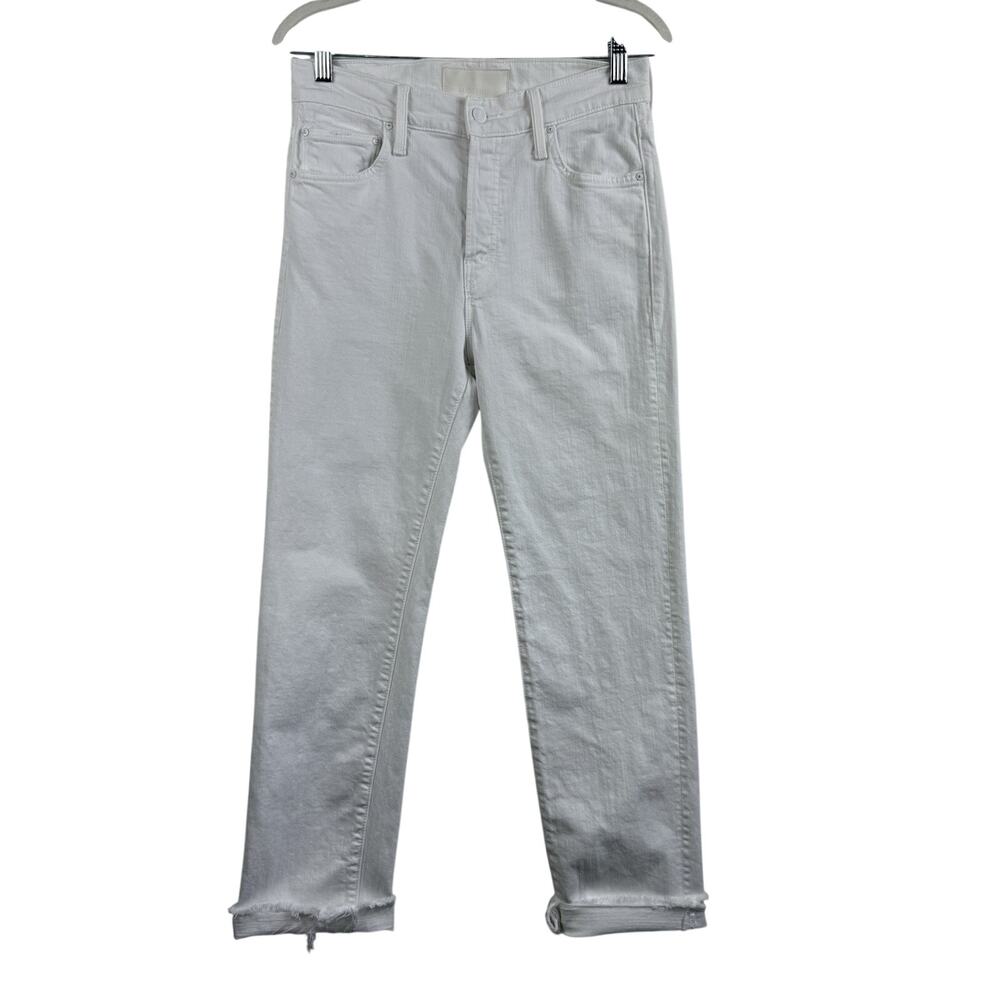 Mother Superior The Scrapper Cuff Ankle Fray Jeans In Totally Innocent Size 25